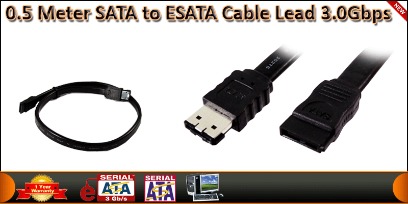 0.5 Meter SATA to ESATA Cable Lead 3.0Gbps