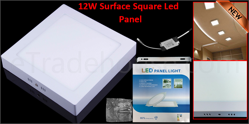 12W Surface Square LED Panel Ceiling Cool White Light Office Lighting 170*170mm