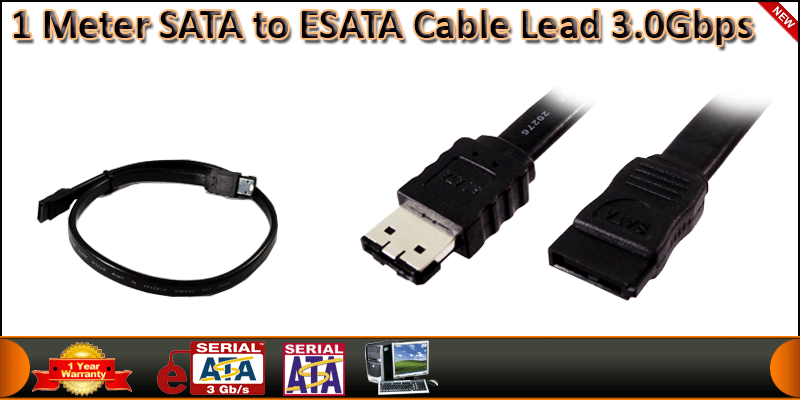 1 Meter SATA to ESATA Cable Lead 3.0Gbps