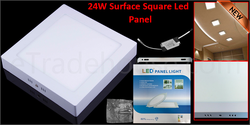 24W Surface Square LED Panel Ceiling Cool White Light Office Lighting 300*300mm