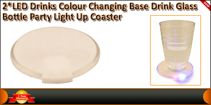 2 LED Color Changing Light Up Drinks Coaster