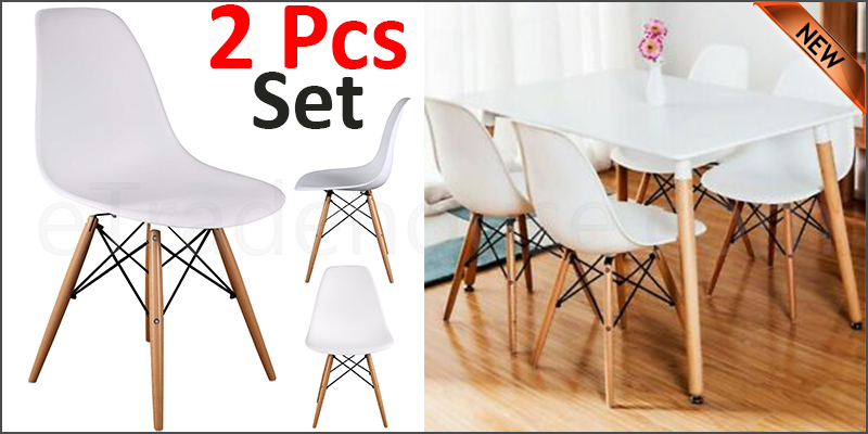Plastic Designer Style Dining Chairs Eiffel Retro Lounge Office Chair 2 IN ONE PACKAGE COLOUR WHITE