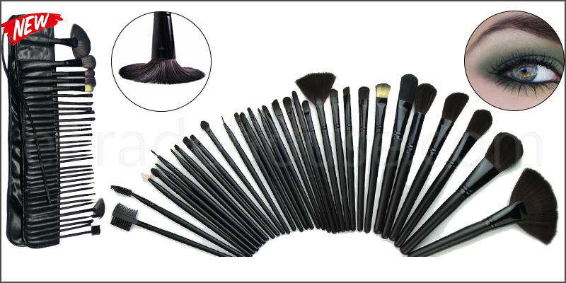 Professional 32 Pieces Makeup Brushes Set with Black Case