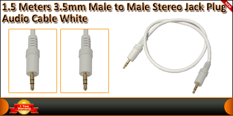 1.5M Gold plated 3.5mm Male to Male Stereo Jack cable