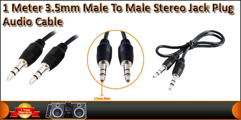 High Quality 1 Meter 3.5mm Male to Male Audio Sterero cable
