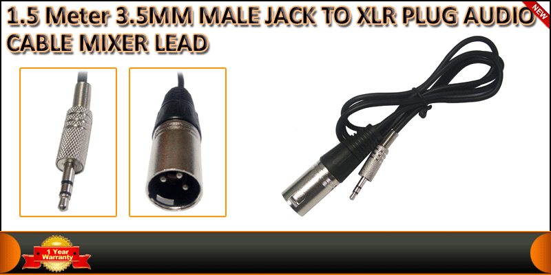1.5 Meter 3.5MM Male Jack To XLR Plug Audio Cable 