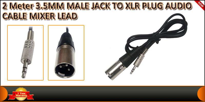 2 Meter 3.5MM Male Jack To XLR Plug Audio Cable Mi