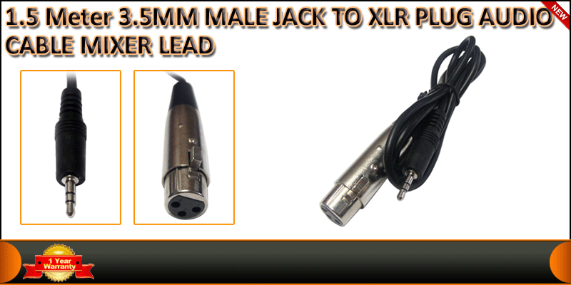 1.5 Meter 3.5MM Male Jack To XLR Plug Audio Cable 