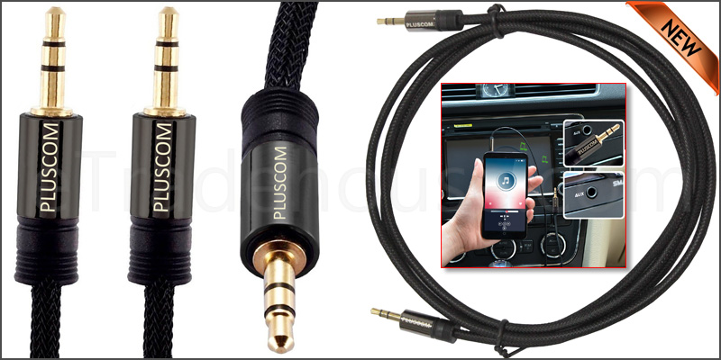 1.5M -3.5mm Braided Jack Plug To Plug Male Cable -