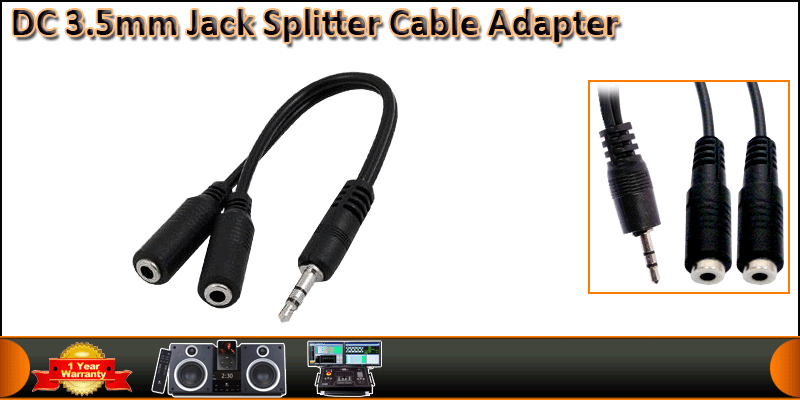 3.5mm Male To 2 Dual Female Y Splitter Audio Cable
