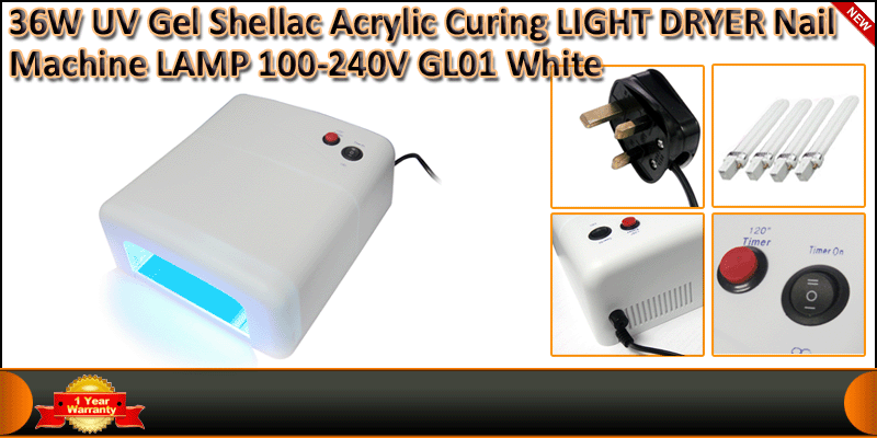 36W UV Gel Shellac Acrylic Curing DRYER Nail Machi