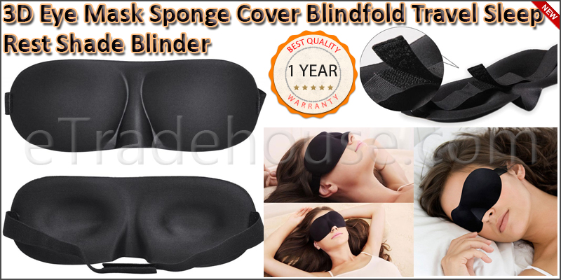 3D Shaped Eye Mask Sponge Cover Blindfold Travel S