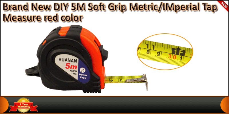 Brand New DIY 5M Soft Grip Metric/IMperial Tap Mea