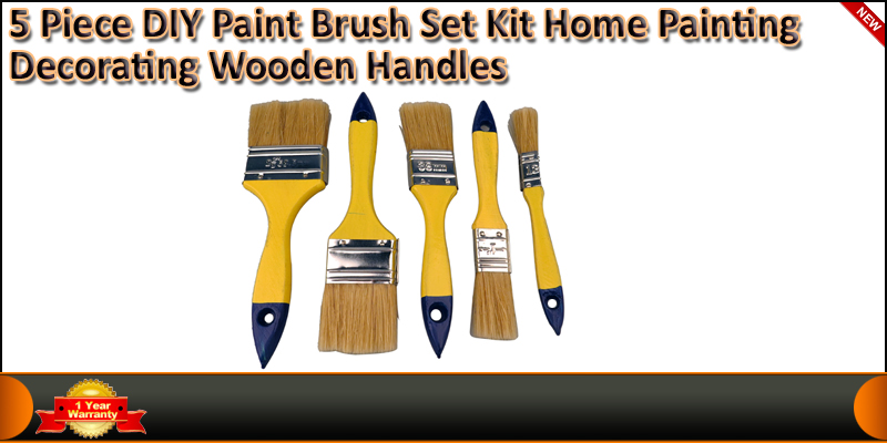 5 Pieces DIY Paint Brush Set Kit Home Painting Dec