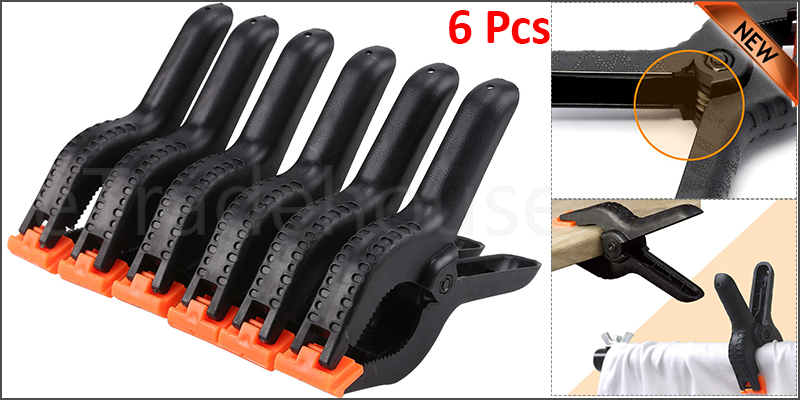 6 x 6" Spring Clamps Large Strong Plastic Market Stall Clips Nylon Tarpaulin