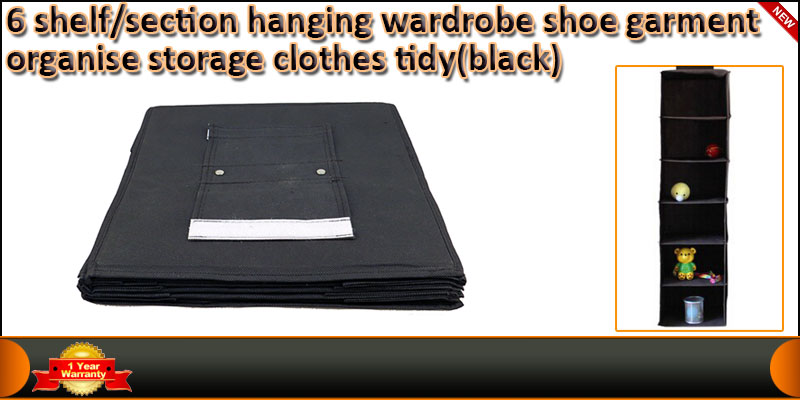 6 Shelf/Section Hanging Wardrobe Shoe Garment Clot