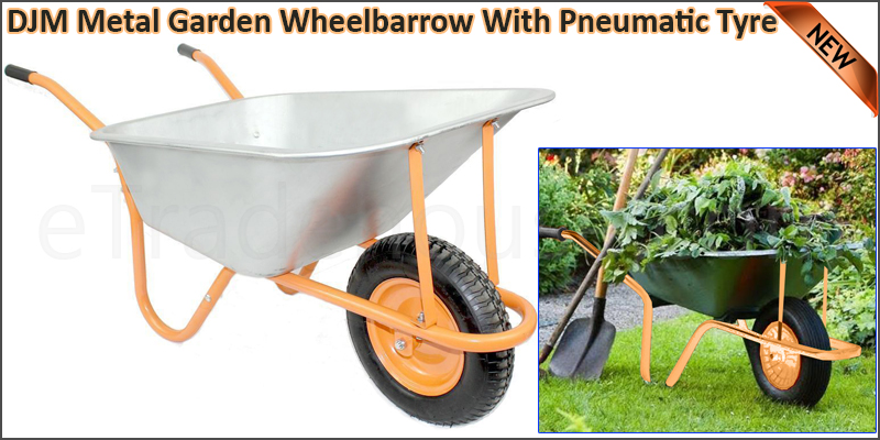 Heavy Duty Metal Garden Wheelbarrow With Pneumatic