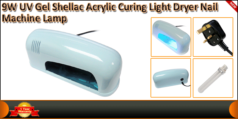 9W UV Gel Shellac Acrylic Curing DRYER Nail Machin