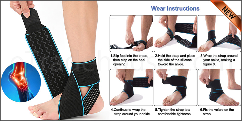Ankle Support Adjustable Ankle Brace Breathable Nylon Material Elastic