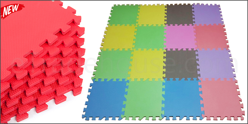 18 Piece Eva Interlocking Soft Foam Kids Baby Activity Play Mat Set For Tiles Floor