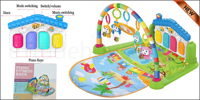 3 in 1 Baby Kids Piano Music Play Mat Gym Floor Activity Lay Sit Play Musical Mat 
