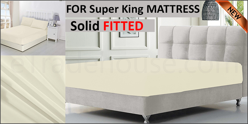 solid super king fitted sheet 183*203+15 pillowcase 50*75cm*2