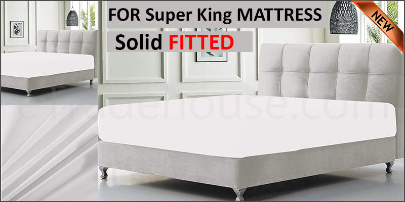 solid super king fitted sheet 183*203+15 pillowcase 50*75cm*2