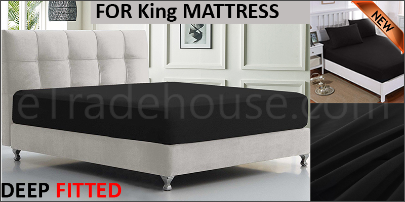 DEEP FITTED SHEET WITH ELASTIC BED SHEETS FOR MATTRESS  KING