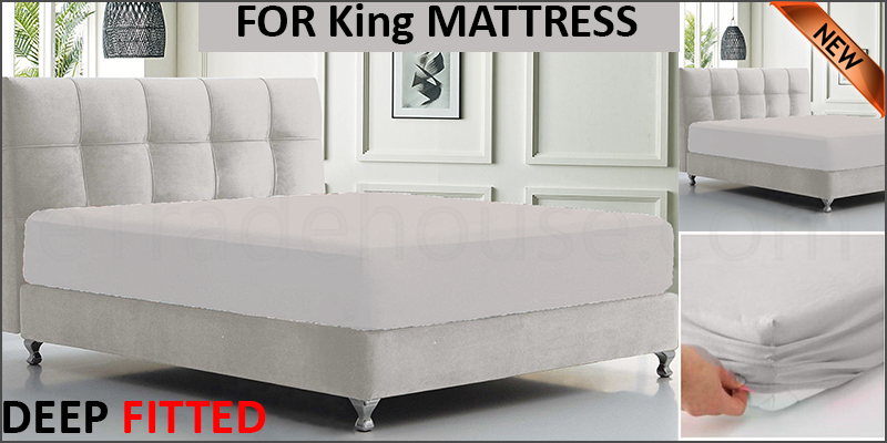 DEEP FITTED SHEET WITH ELASTIC BED SHEETS FOR MATTRESS  KING