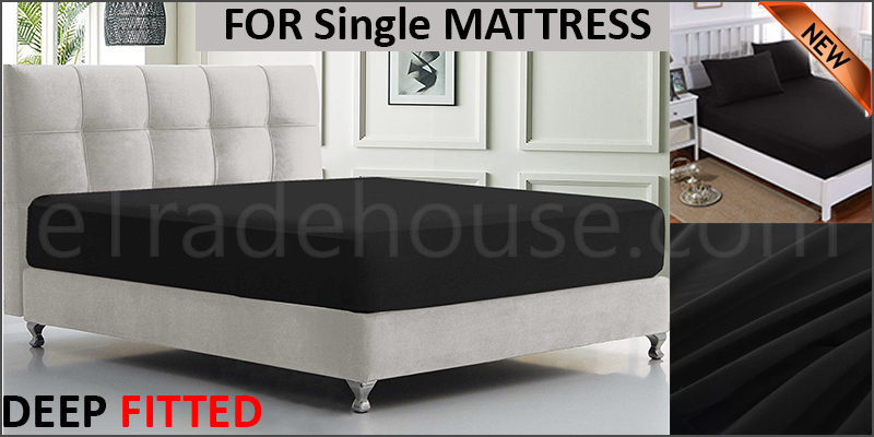 DEEP FITTED SHEET WITH ELASTIC BED SHEETS FOR MATTRESS SINGLE
