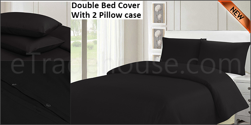 Non Iron Luxury Parcale Plain Dyed Duvet Cover 2 Pillow Cases