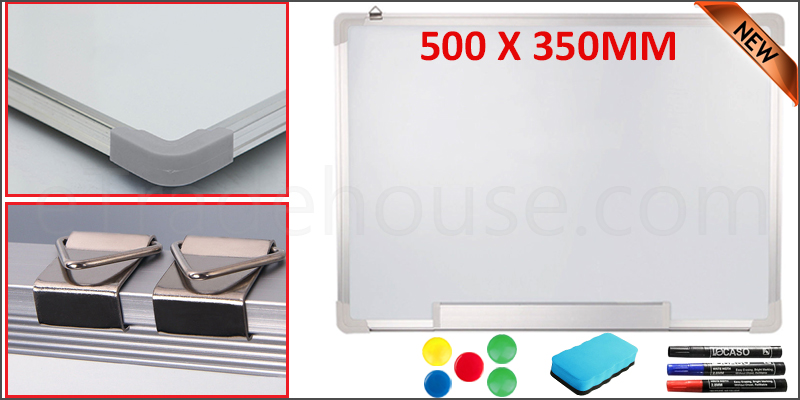 500 X 350MM Office School Magnetic Dry Wipe Whiteboard Drawing Notice Board