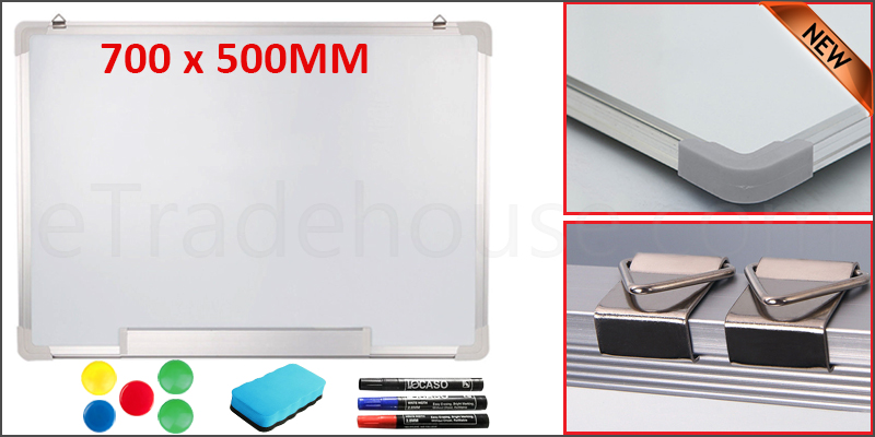 700 X 500MM Office School Magnetic Dry Wipe Whiteboard Drawing Notice Board