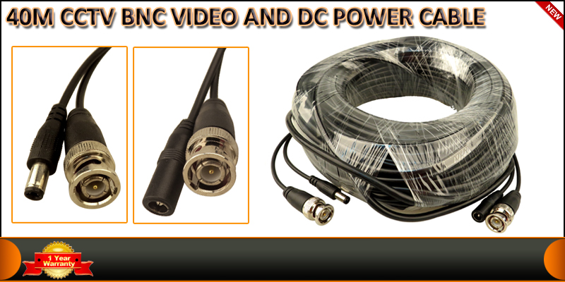 40 METRE CCTV BNC VIDEO AND DC POWER CABLE