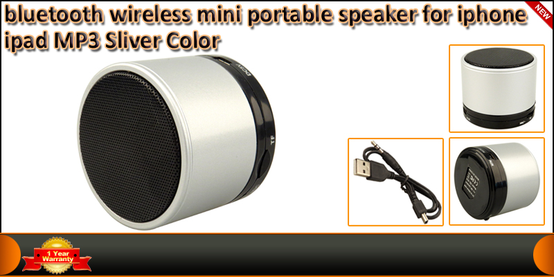 Bluetooth Wireless Mini Portable Silver Speakers F