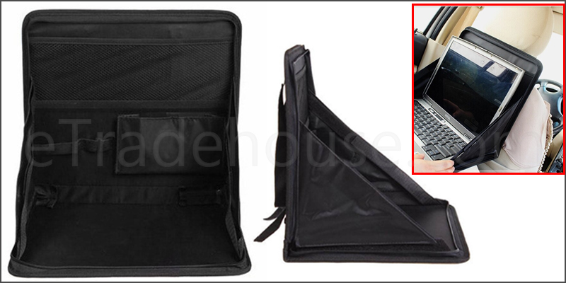 Folding Table Car Back Seat Storage Tidy Organiser DVD Laptop Holder Tray Travel
