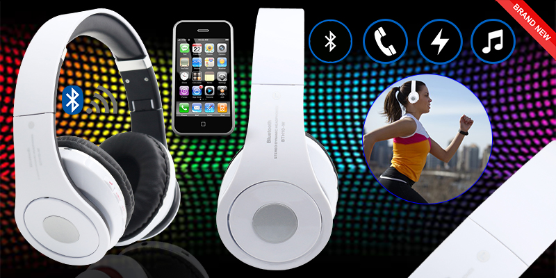 Multi Function Bluetooth Wireless Headphones with Micro-SD Slot and FM Radio