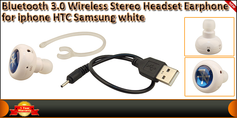 Bluetooth 3.0 Wireless Stereo Headset Earphone for