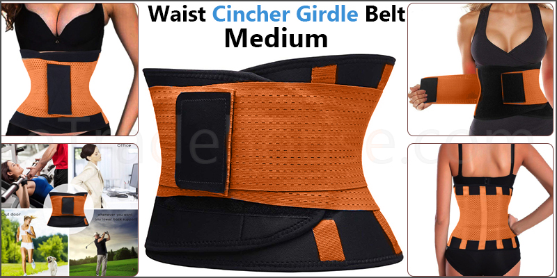 Sport Waist Cincher Girdle Belt Body Shaper Tummy Trainer Belly Training Corsets M Orange
