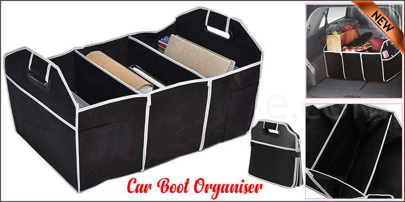 2 in 1 Heavy Duty Collapsible Car Boot Organizer Foldable Shopping Tidy Storage
