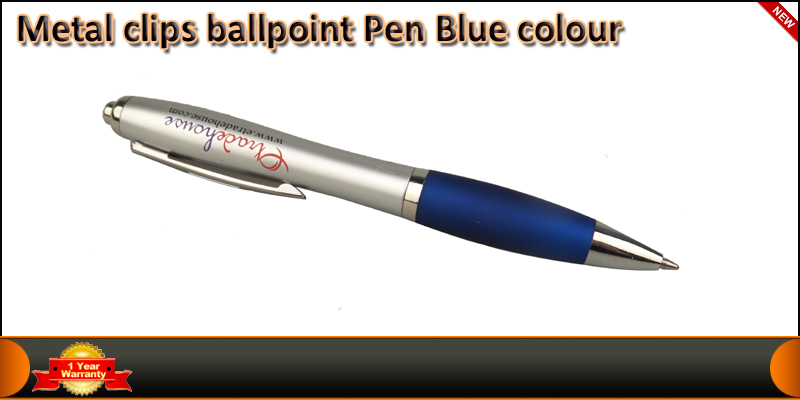 Metal Clip Ballpoint Blue Color