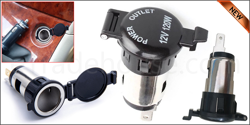 Universal 12V 120W Waterproof Power Motorcycle Boat Car Cigarette Lighter Socket Plug