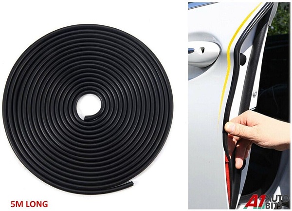 5M Black Auto Car Door Boot Edge Protector Strip Trim U Shape Guard Seal Rubber