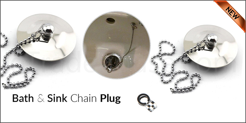 New Ultra Basin Plug & Ball Chain Chrome Metal Sink Waste Bathroom Tap