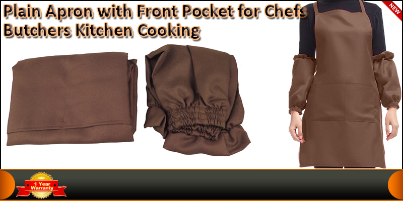Plain Apron with Front Pocket for Chefs Butchers K