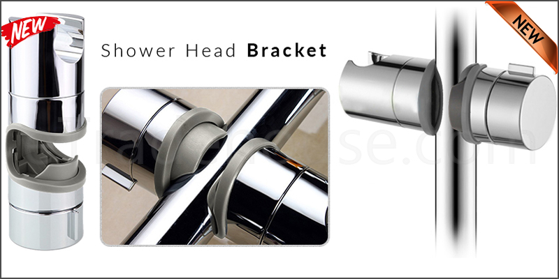 Universal Adjustable 18 to 25mm Chrome Shower Rail Head Slider Holder Bracket