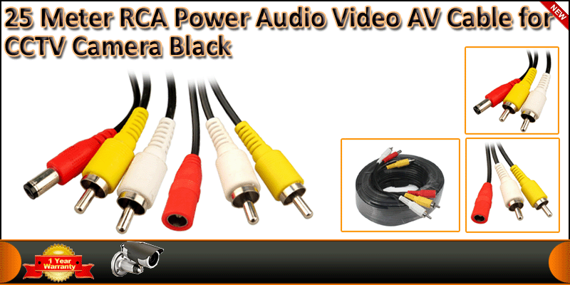 25 Meter RCA Power Audio Video AV Cable for CCTV C