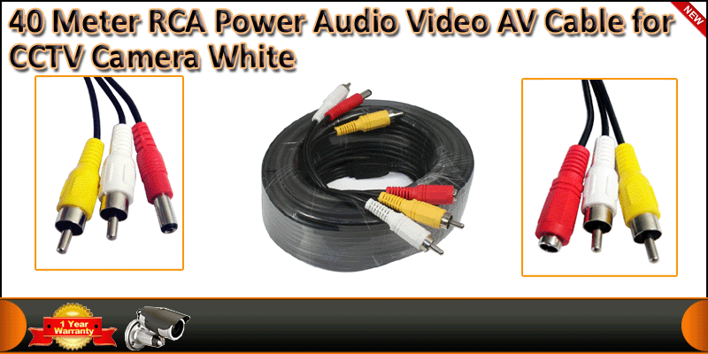 40 Meter RCA Power Audio Video AV Cable for CCTV C