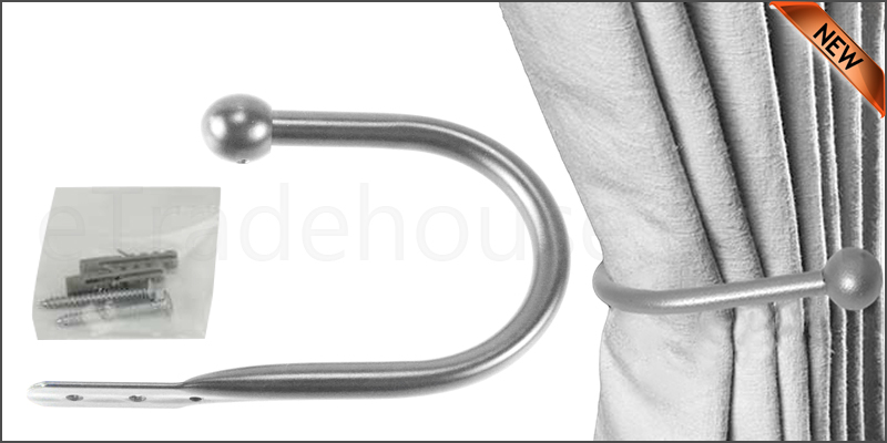 LARGE STYLISH CURTAIN HOLD BACK Metal Tie Tassel Arm Hook Loop Holder