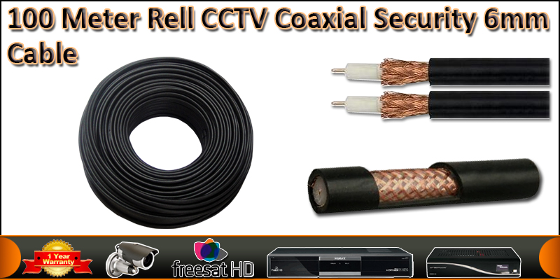 100 Meter RG59U CCTV Coaxial Security Cable Black